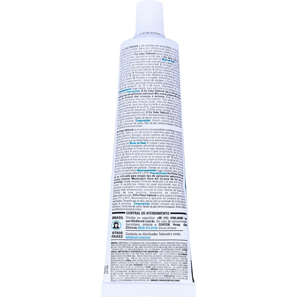 Adesivo fixa cuba blister 85G Tekbond — fotografia 3