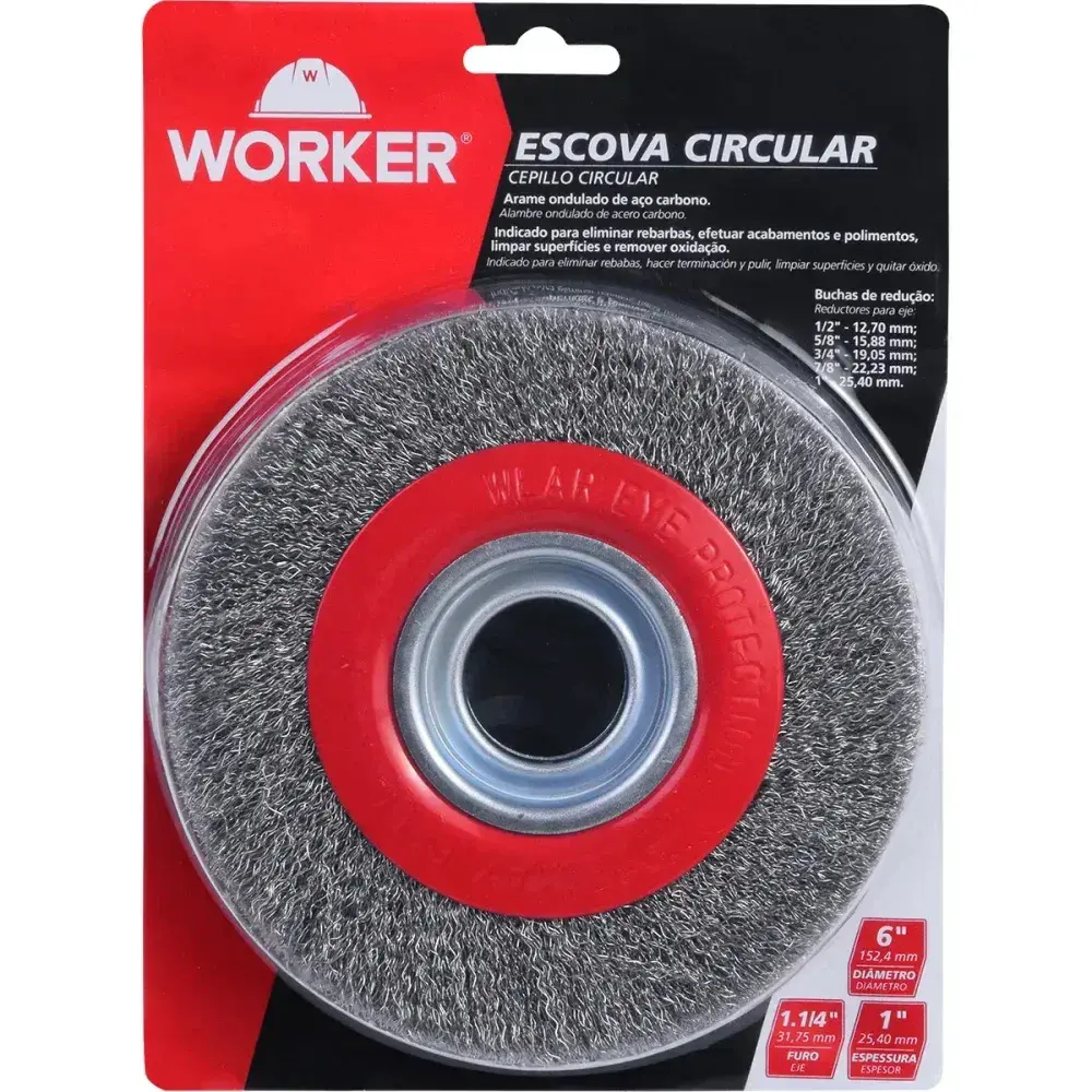 Escova circular com arame ondulado 1 25,40MM Worker — fotografia 12