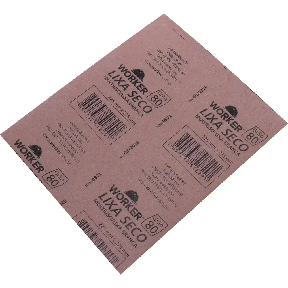 Lixa seco GR80 225MM x 275MM Worker — fotografia 8