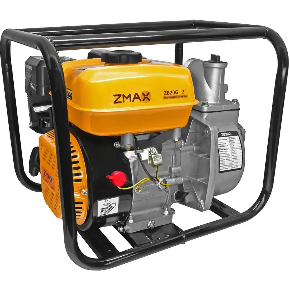 Motobomba autoescorvante a gasolina 4T 2X2 POL 7,0HP ZB20G Zmax — fotografia 2