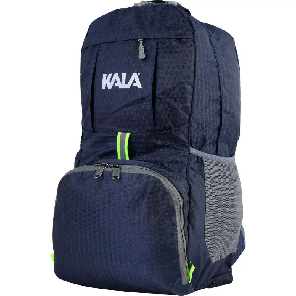 Mochila ultra compacta em poliéster azul 30L Kala — fotografia 2