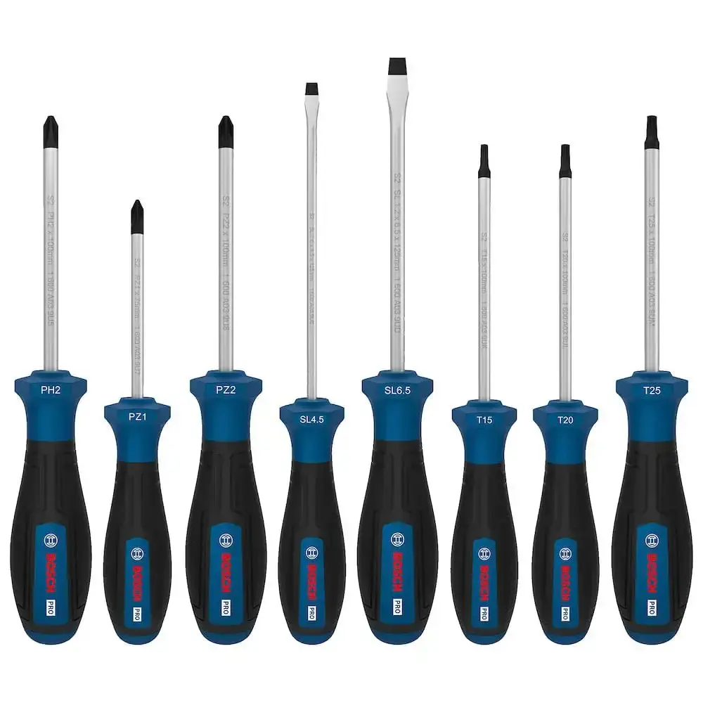 Jogo de chaves pro phillips, pozidriv, fenda e torx com 8 peças 1600A039PF000 bosch Bosch Ferramentas Manuais