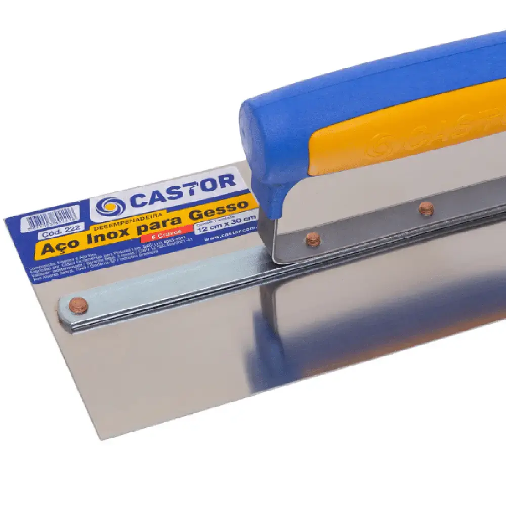 Desempenadeira de aço inox para gesso 12X30 CM 222 Castor — fotografia 5