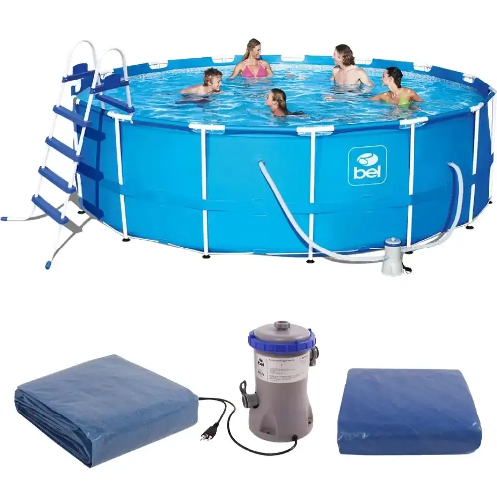 Piscina de armação 16000 litros com kit cobertura, lona, escada e filtro BEL 220 V BEL FIX — fotografia 3