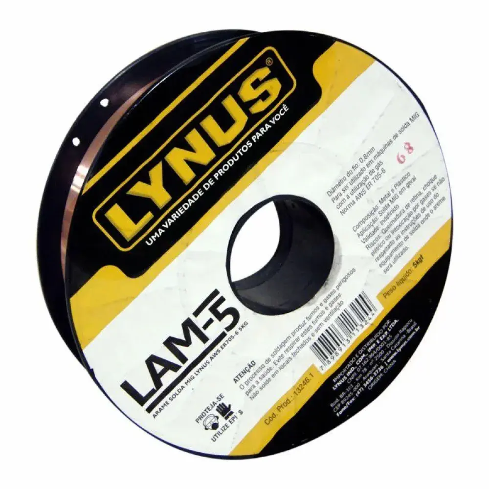Arame de solda mig com gás aws LAM-5 5KG Lynus — fotografia 7