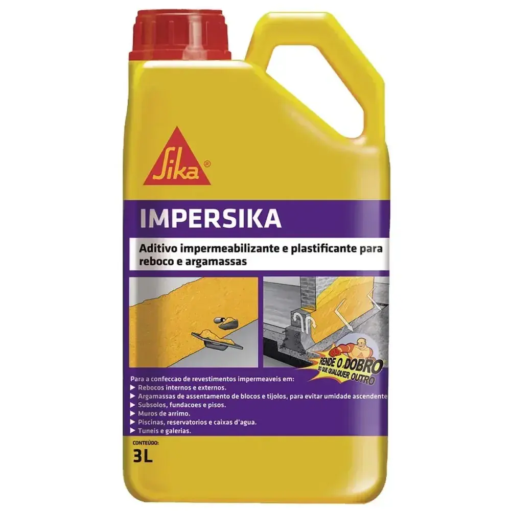 Impersika aditivo líquido impermeabilizante plastificante 3,6L Sika — fotografia 2