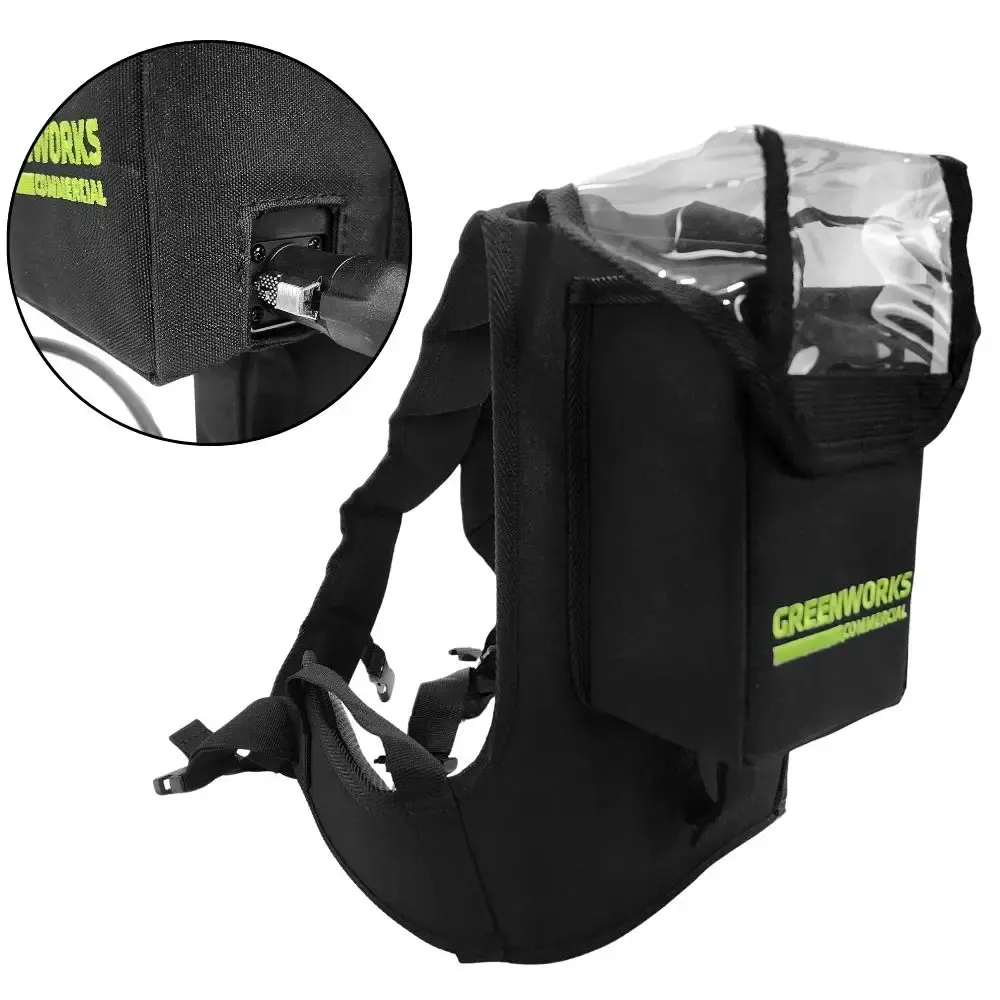 Aparador de cerca viva 82V 26POL 82H26D com mochila Greenworks — fotografia 4