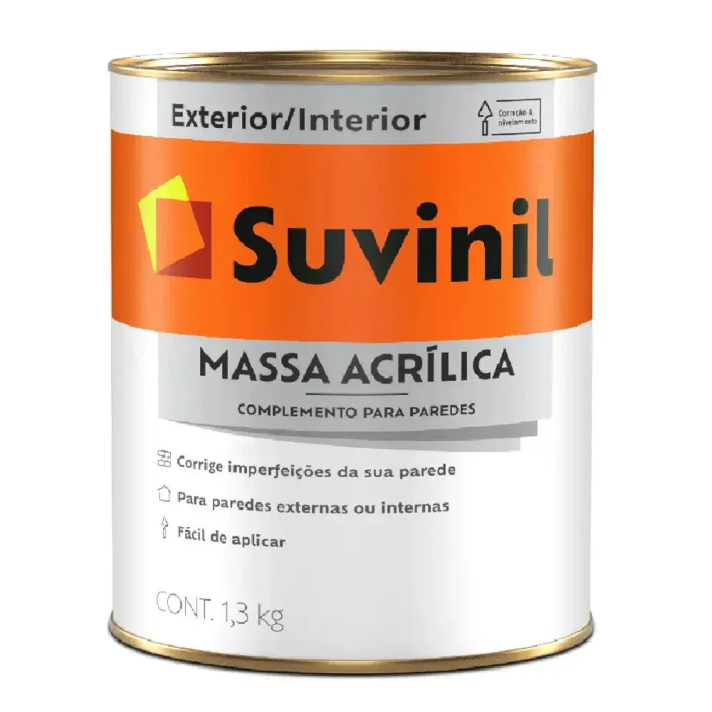 Massa acrílica para alvenaria em lata 1,3KG Suvinil — fotografia de referência