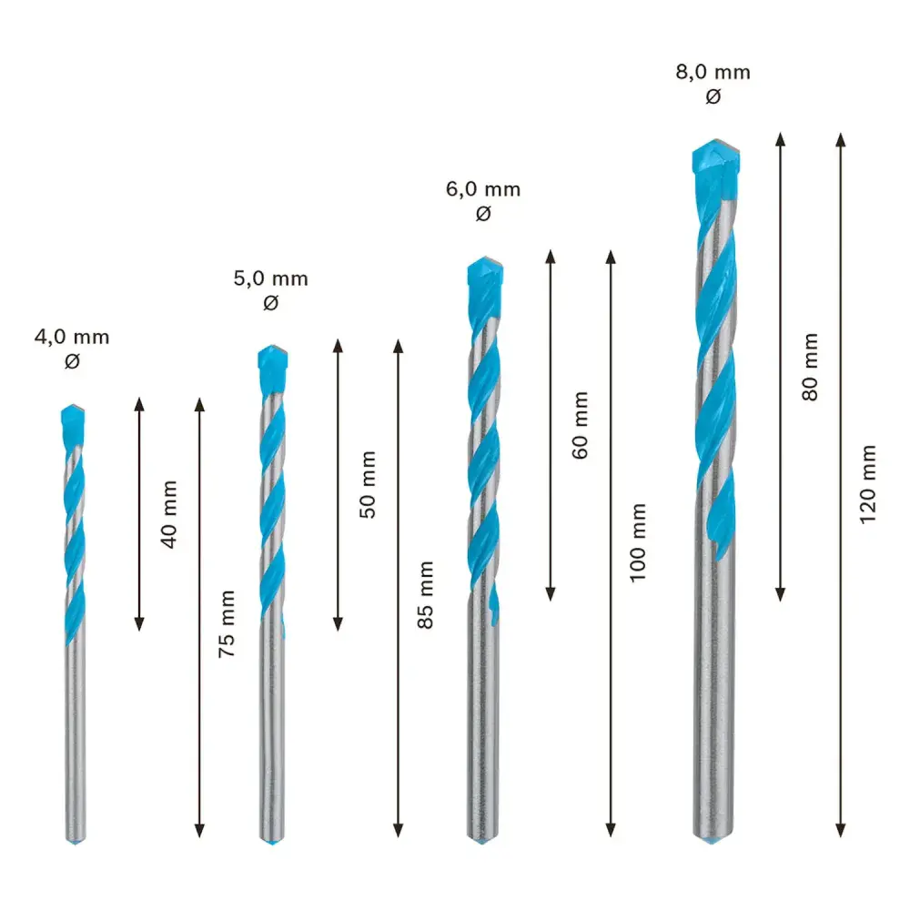 Jogo de brocas multiconstruction 4 a 8MM com 4 peç Bosch — fotografia 7