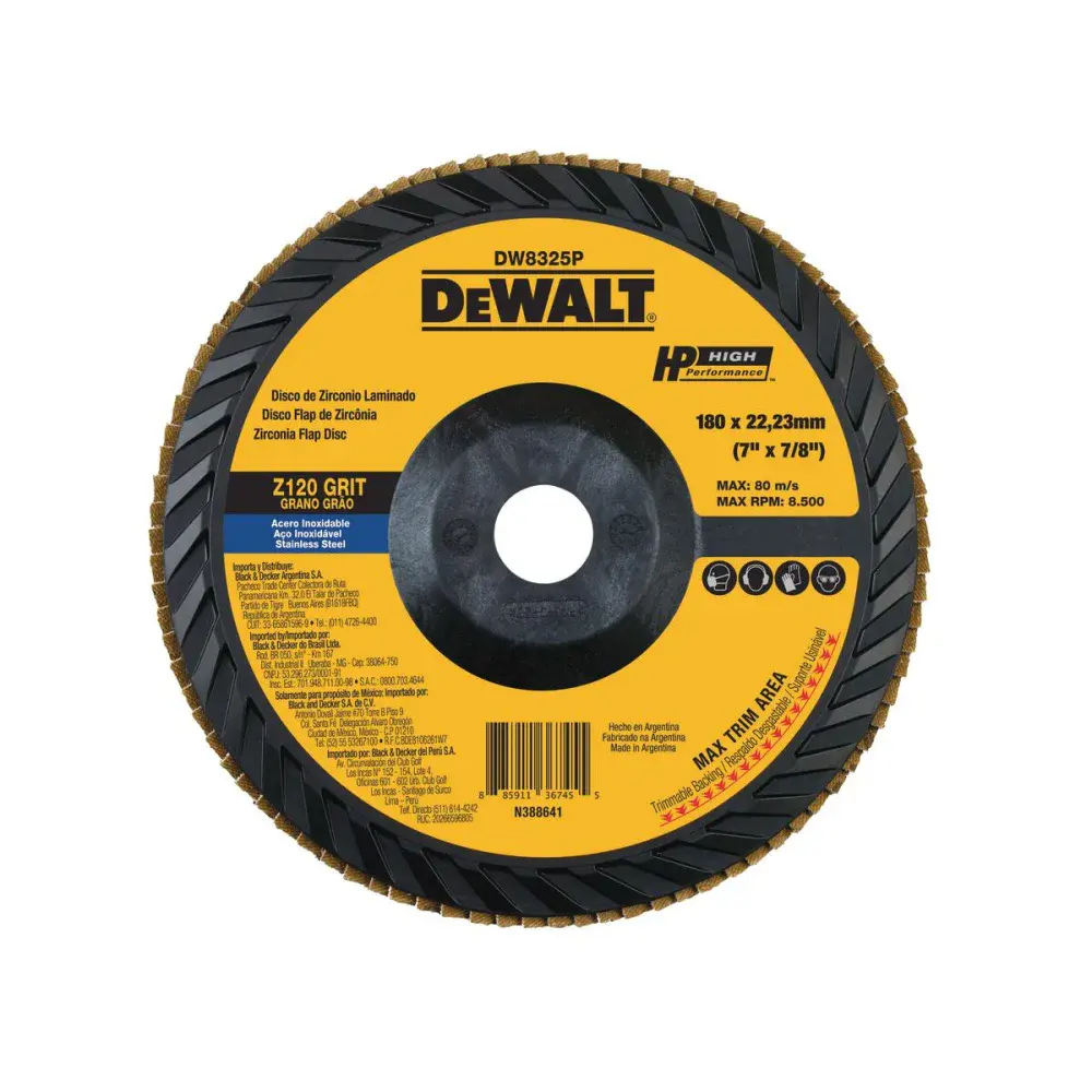 Disco flap plástico reto 7 x 7/8 G120 Dewalt — fotografia de referência
