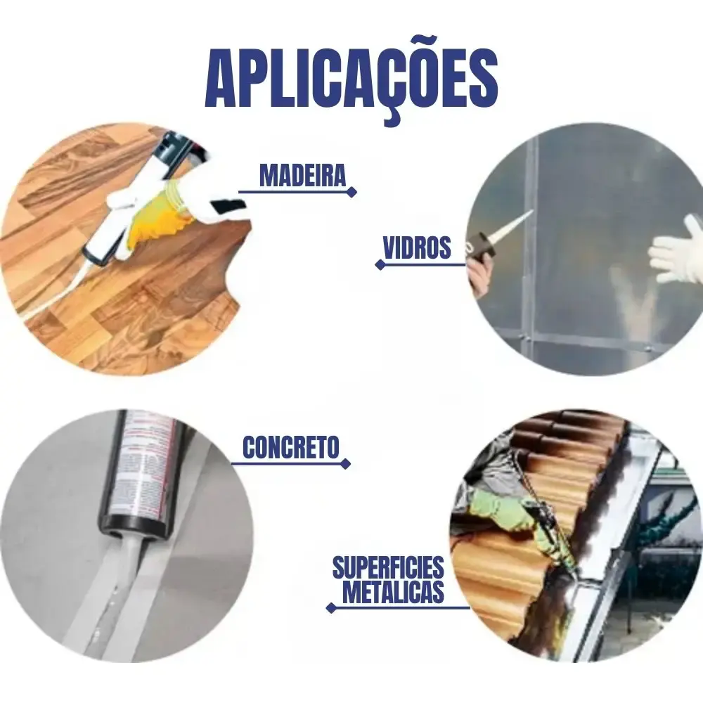 Adesivo selante multiuso 360G branco polyfort PU40 Pulvitec — fotografia 4