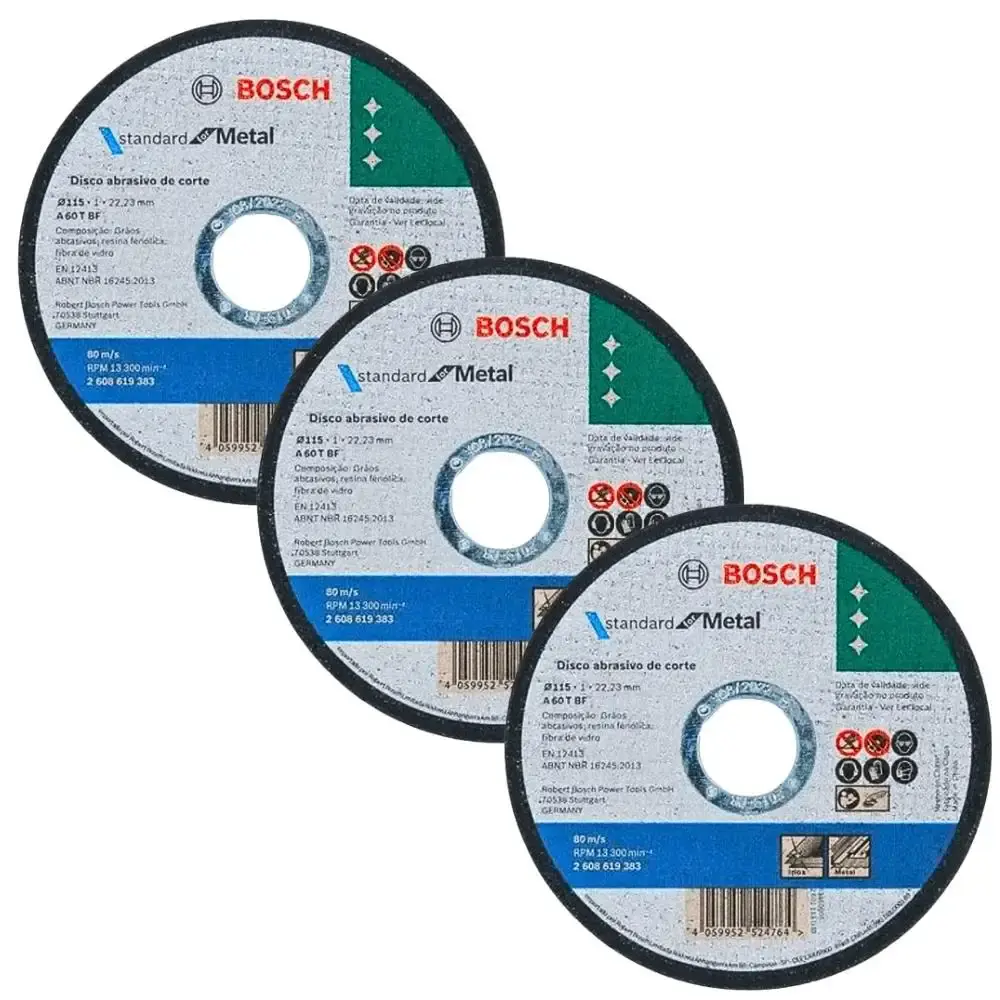 Esmerilhadeira angular 4.1/2 POL 850W GWS850 com 3 discos 4.1/2 POL Bosch 220 V — fotografia 3