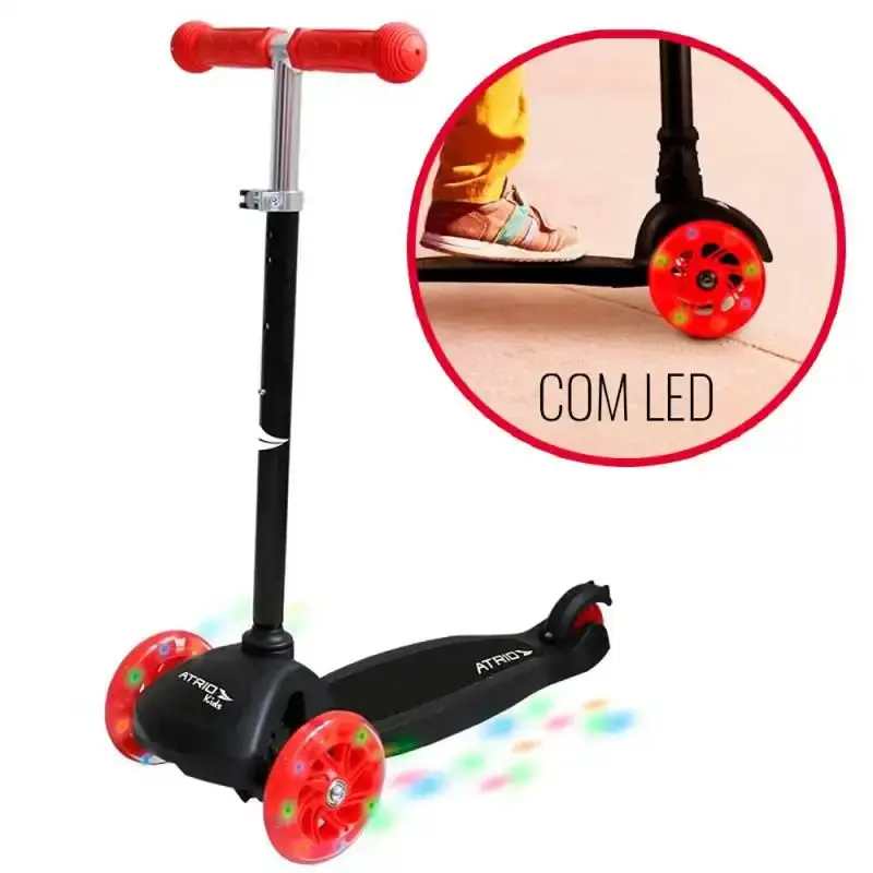 Patinete infantil atrio 3 rodas com LED ES358 Multilaser