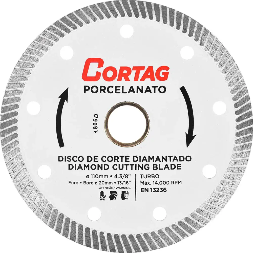 Disco diamantado turbo seco porcelanato 110MM Cortag — fotografia 4