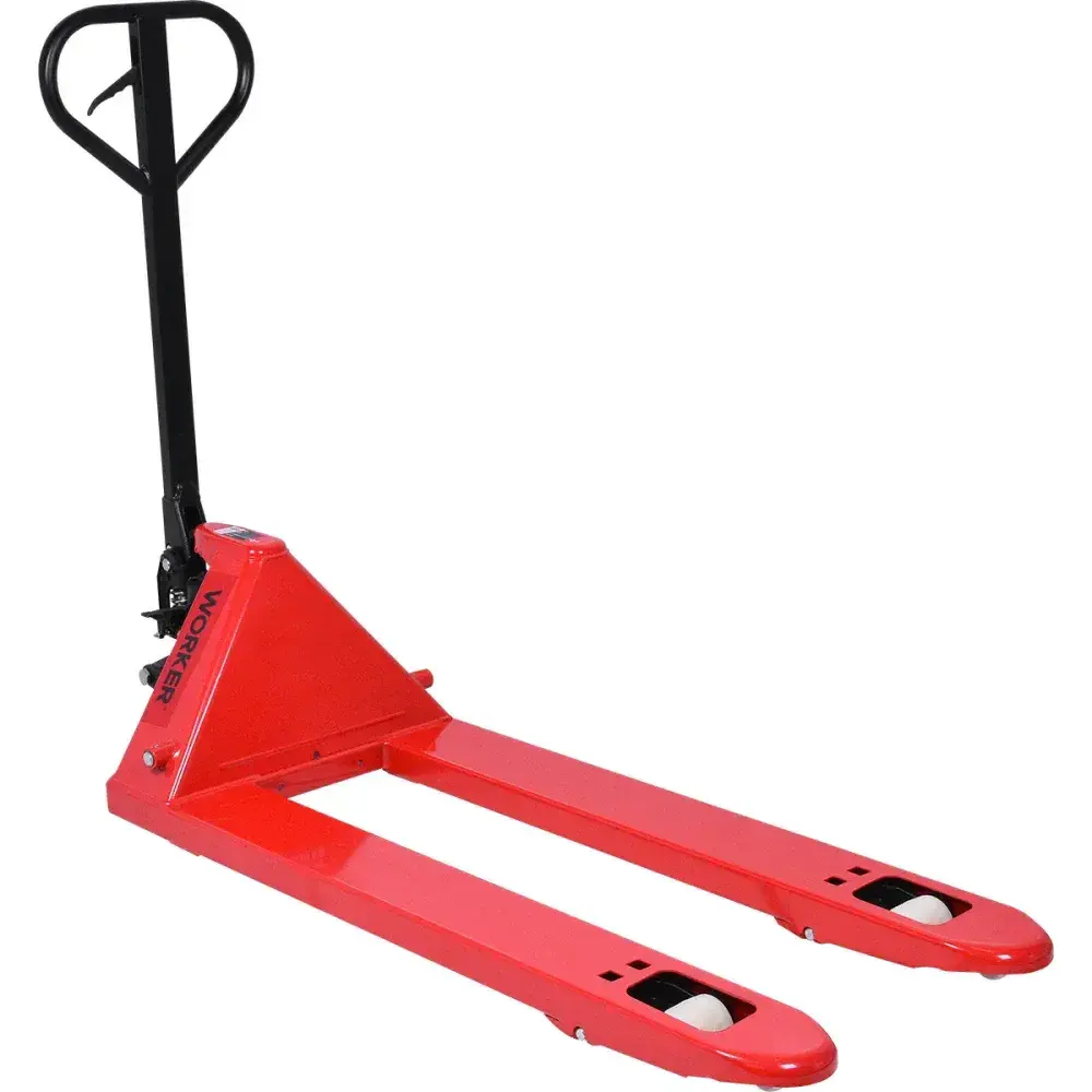 Paleteira hidráulica manual roda simples 2T 685MM Worker — fotografia 6