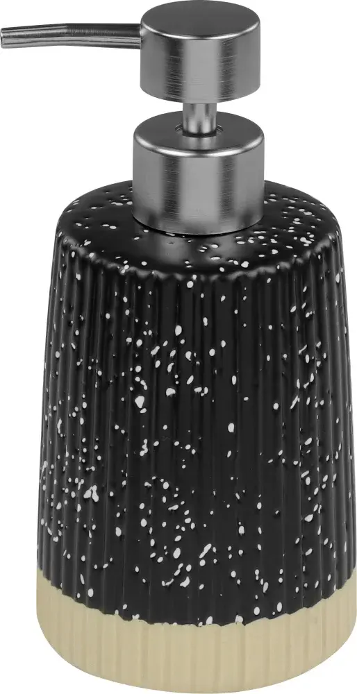 Dispenser para sabonete líquido em cerâmica preto Kala — fotografia de referência