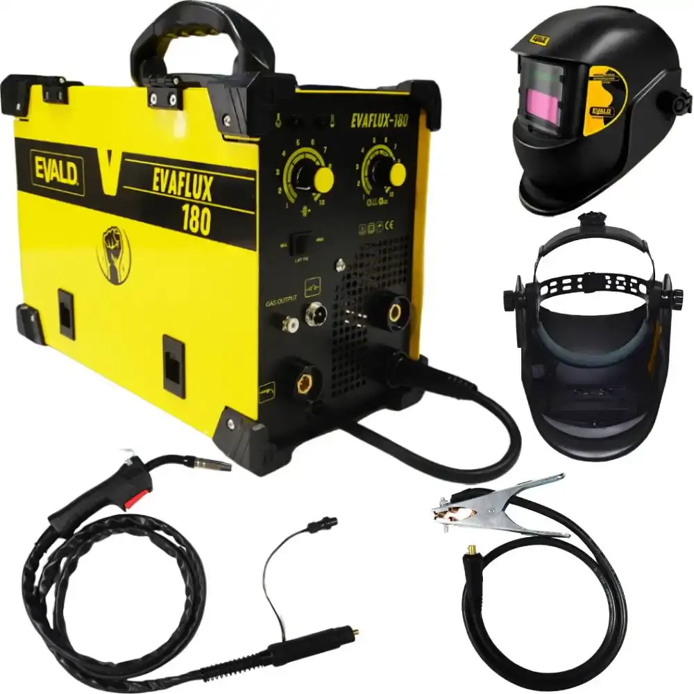 Solda multiprocesso MIG flex TIG e eletrodo com máscara EVAFLUX-180 bivolt Evald — fotografia de referência