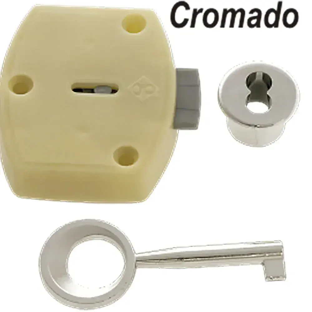 Kit fechadura móveis cromado 10 peç Gecele