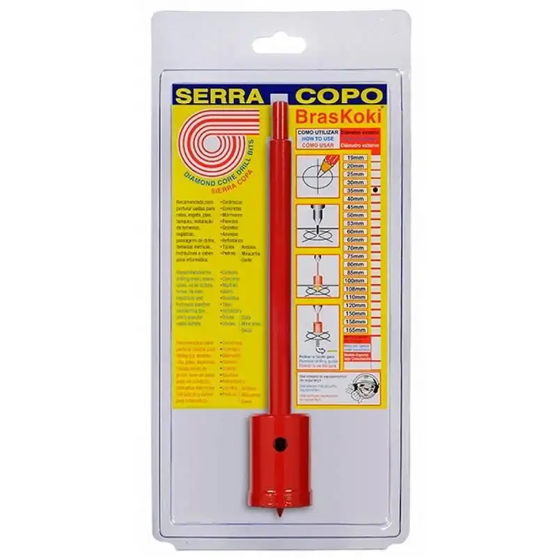 Serra copo diamantado 35MM cano 1 pol 250900035 Braskoki — fotografia 3