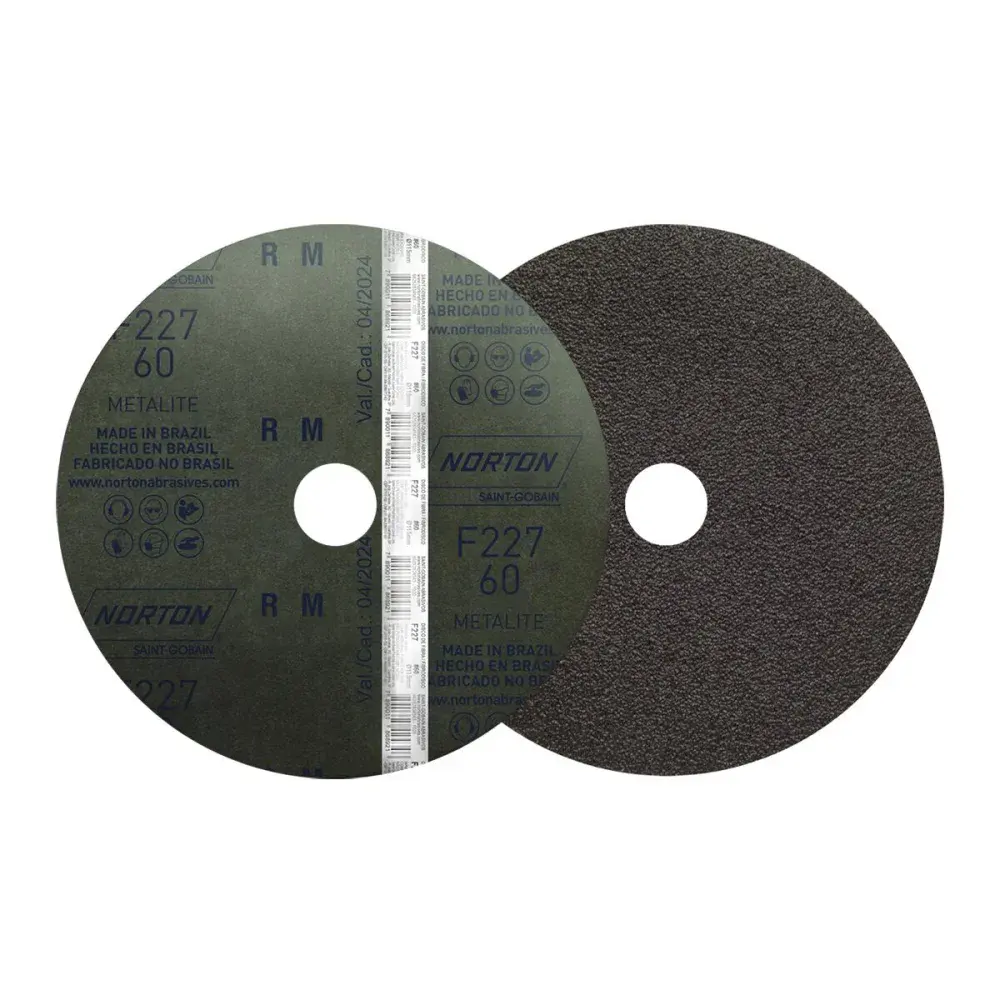 Disco lixa fibra F227 115X22MM grão 60 Norton — fotografia de referência