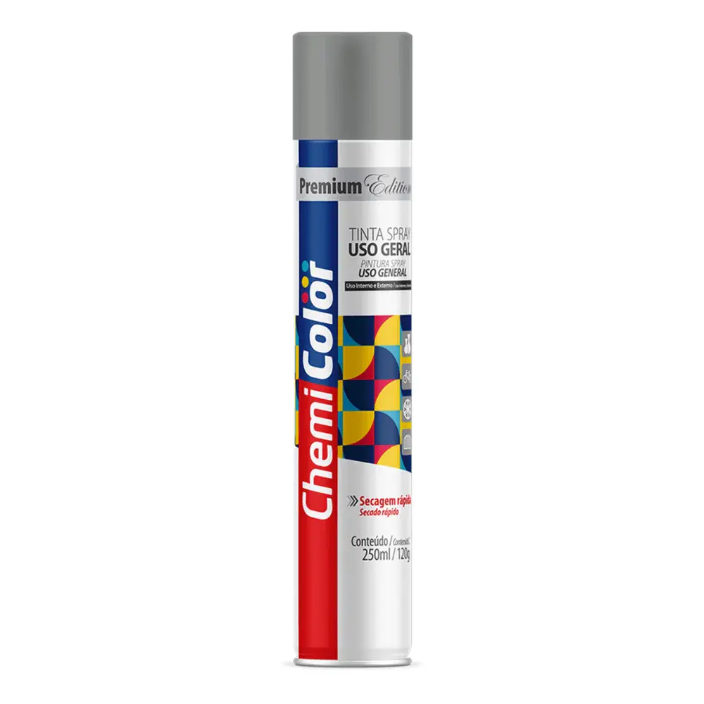 Tinta spray uso geral 250ML/120G fundo cinza Chemicolor — fotografia de referência