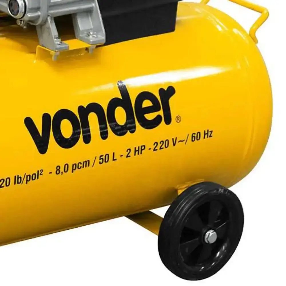 Compressor de ar portátil 8 pés 2 HP 50 litros MCV-50 Vonder 110 V — fotografia 7
