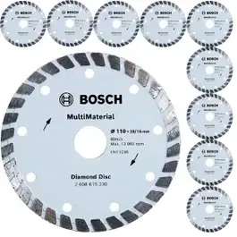 Disco de corte diamantado turbo multimaterial 110X20MM kit 10 unidades Bosch — fotografia 2