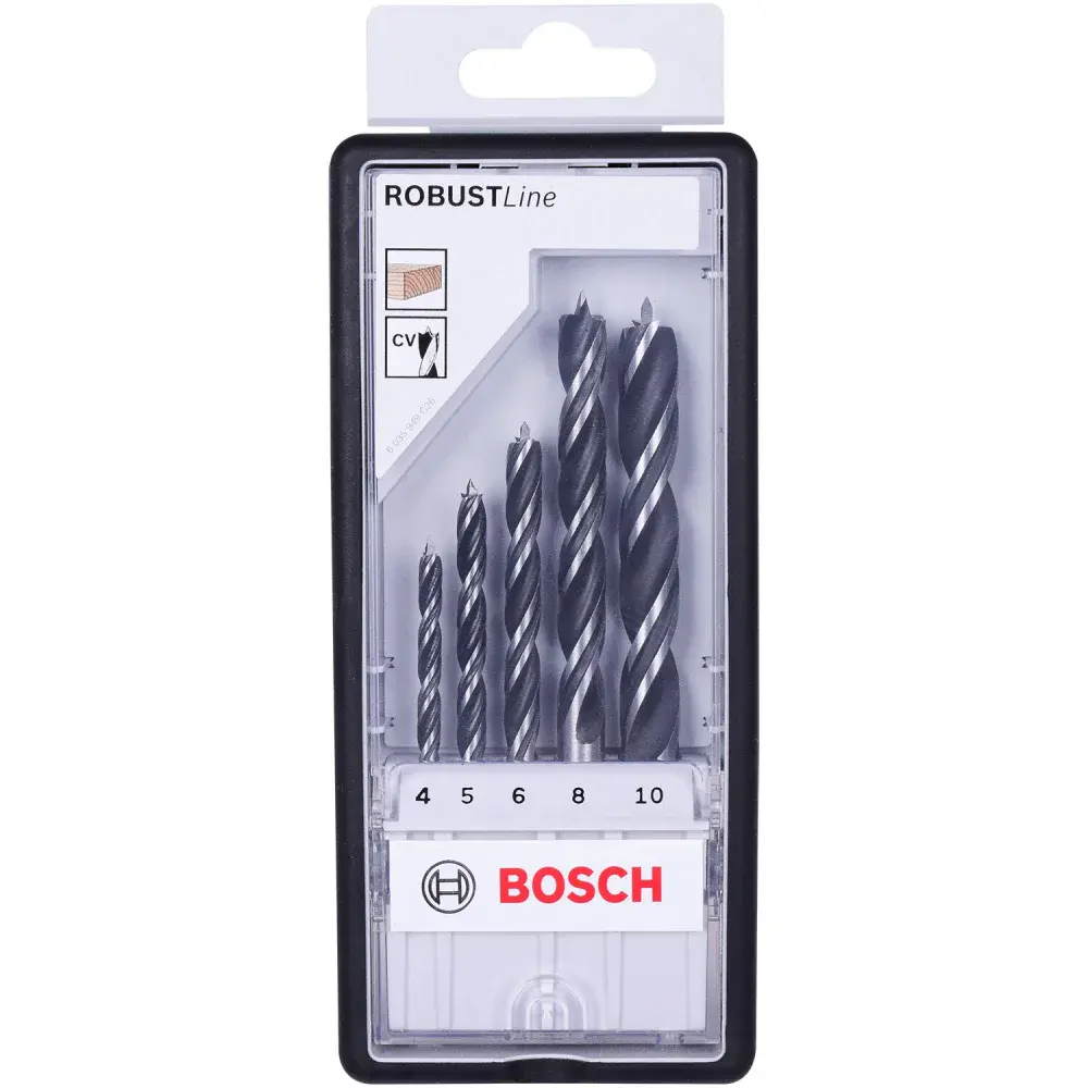 Jogo de broca para madeira 3 pontas robust line Bosch - 5 peç — fotografia de referência