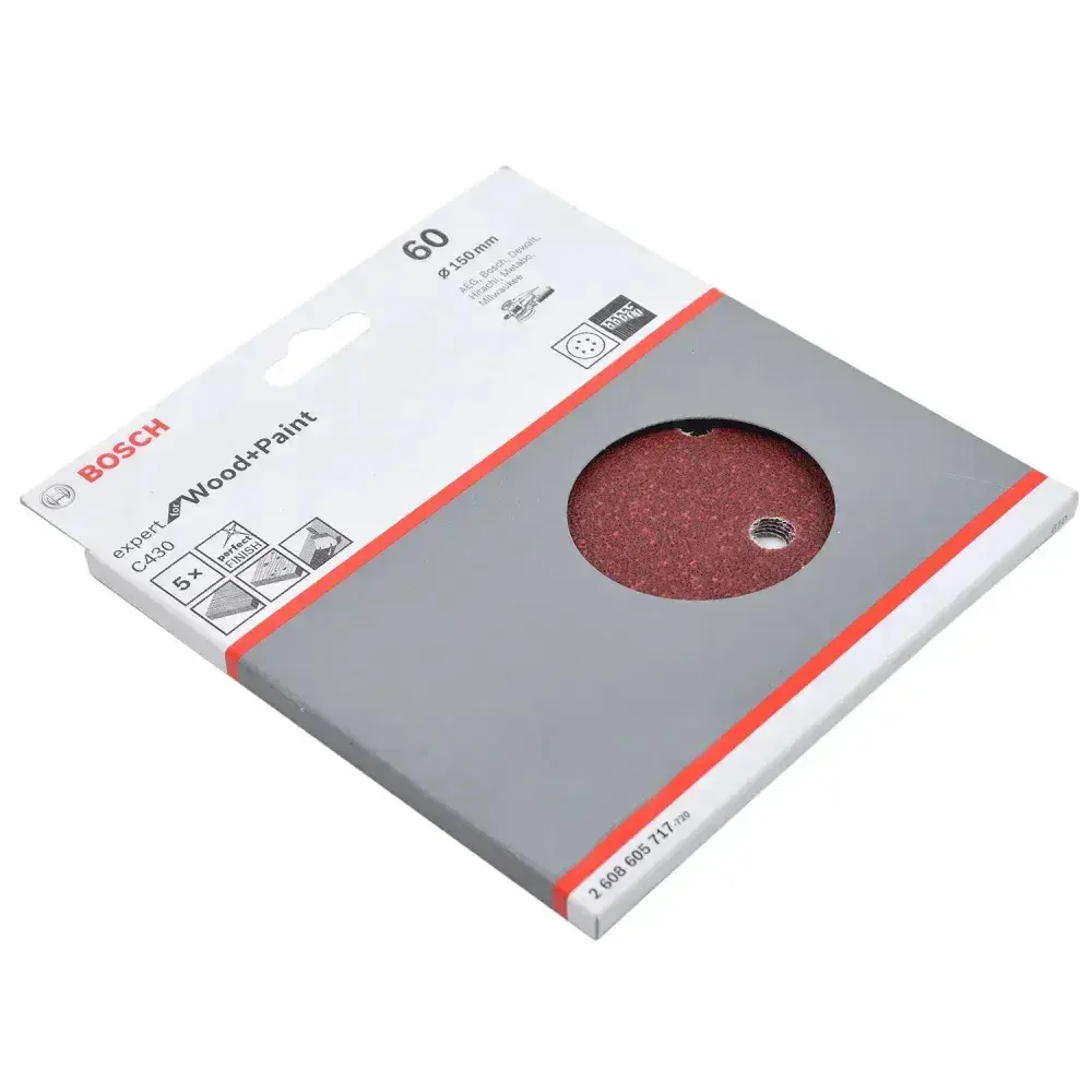 Folha de lixa C430 150MM com 5 unidades Bosch — fotografia 6
