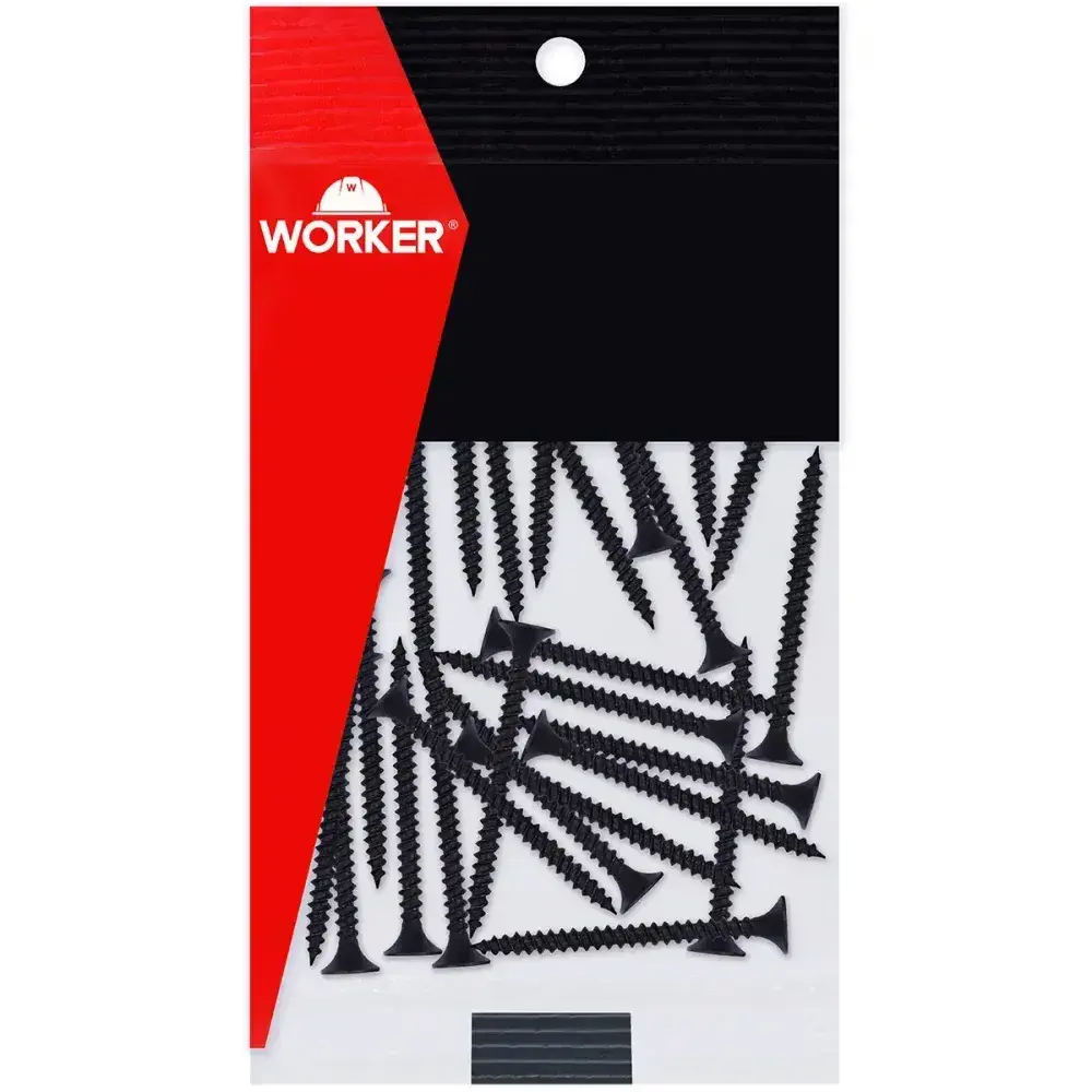 Parafuso drywall pa preto 3,5X45MM 25 peç Worker — fotografia 5
