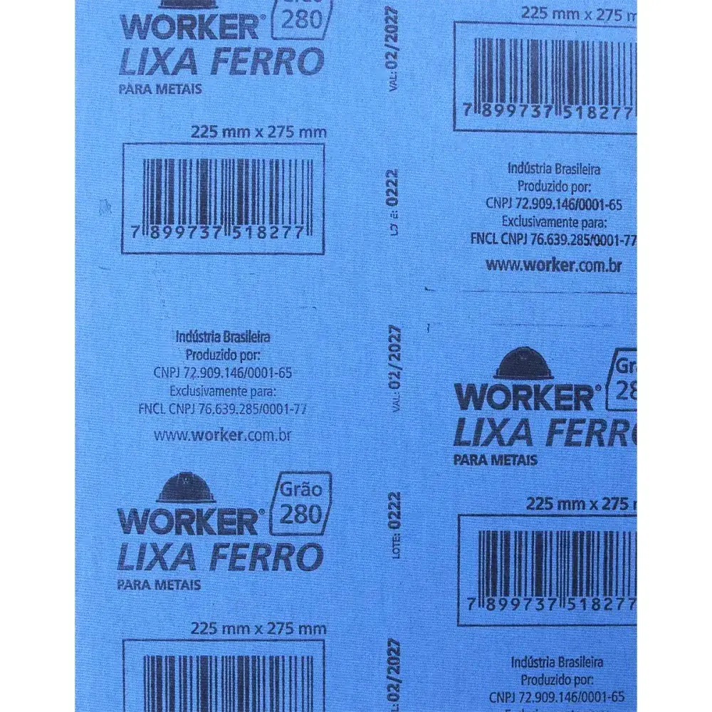 Lixa ferro para acabamento em metais grão 280 Worker — fotografia 7
