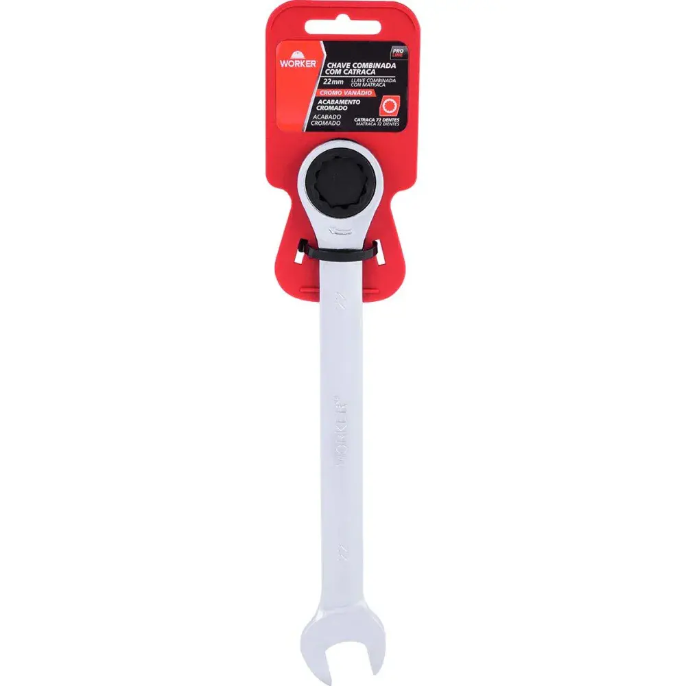 Chave combinada com catraca cromo vanádio 22MM Worker — fotografia 6