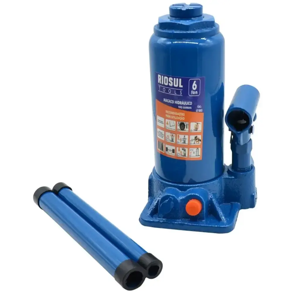Macaco hidráulico 6TON tipo garrafa R070003 riosul tools