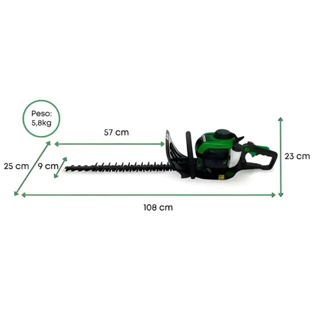 Podador de cerca viva a gasolina 57CM 25,4CC 1HP HTN-6000 Trapp — fotografia 2