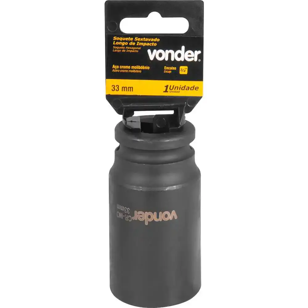 Soquete sextavado longo de impacto 33MM 3/4POL Vonder — fotografia 3
