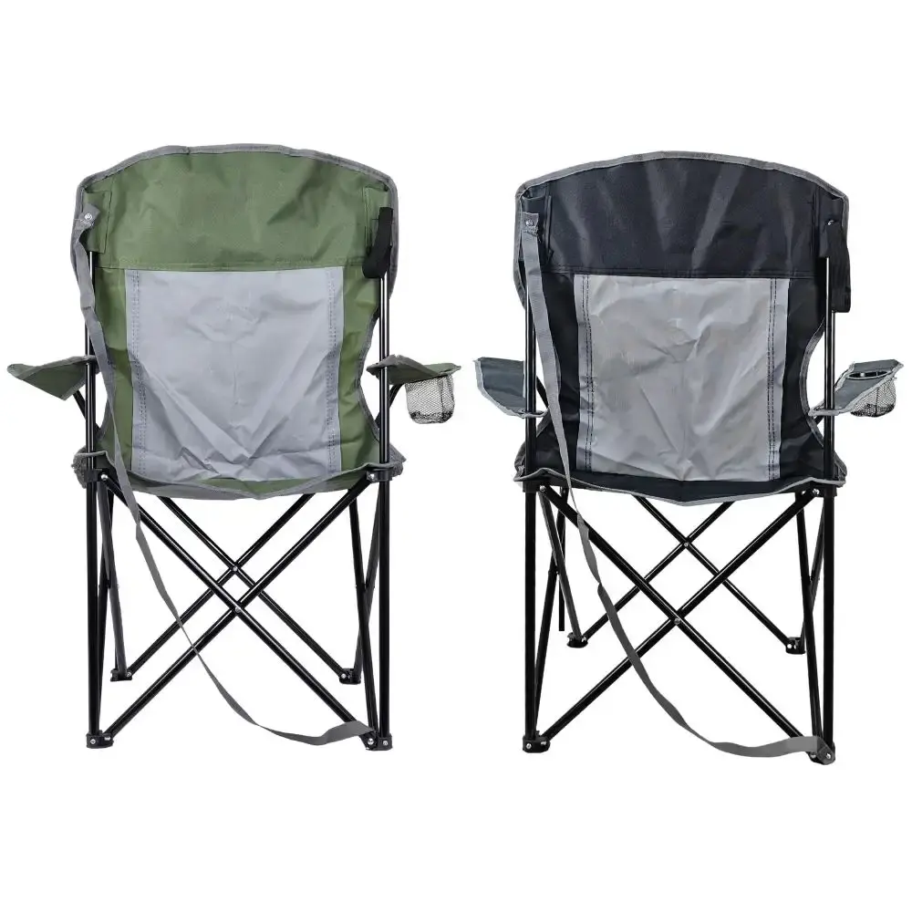 Cadeira camping araguaia 120 KG com braço e porta copo Zelt Verde — fotografia 3