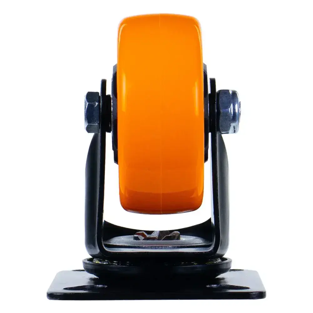 Rodízio giratório poliuretano 75MM laranja Worker — fotografia 11