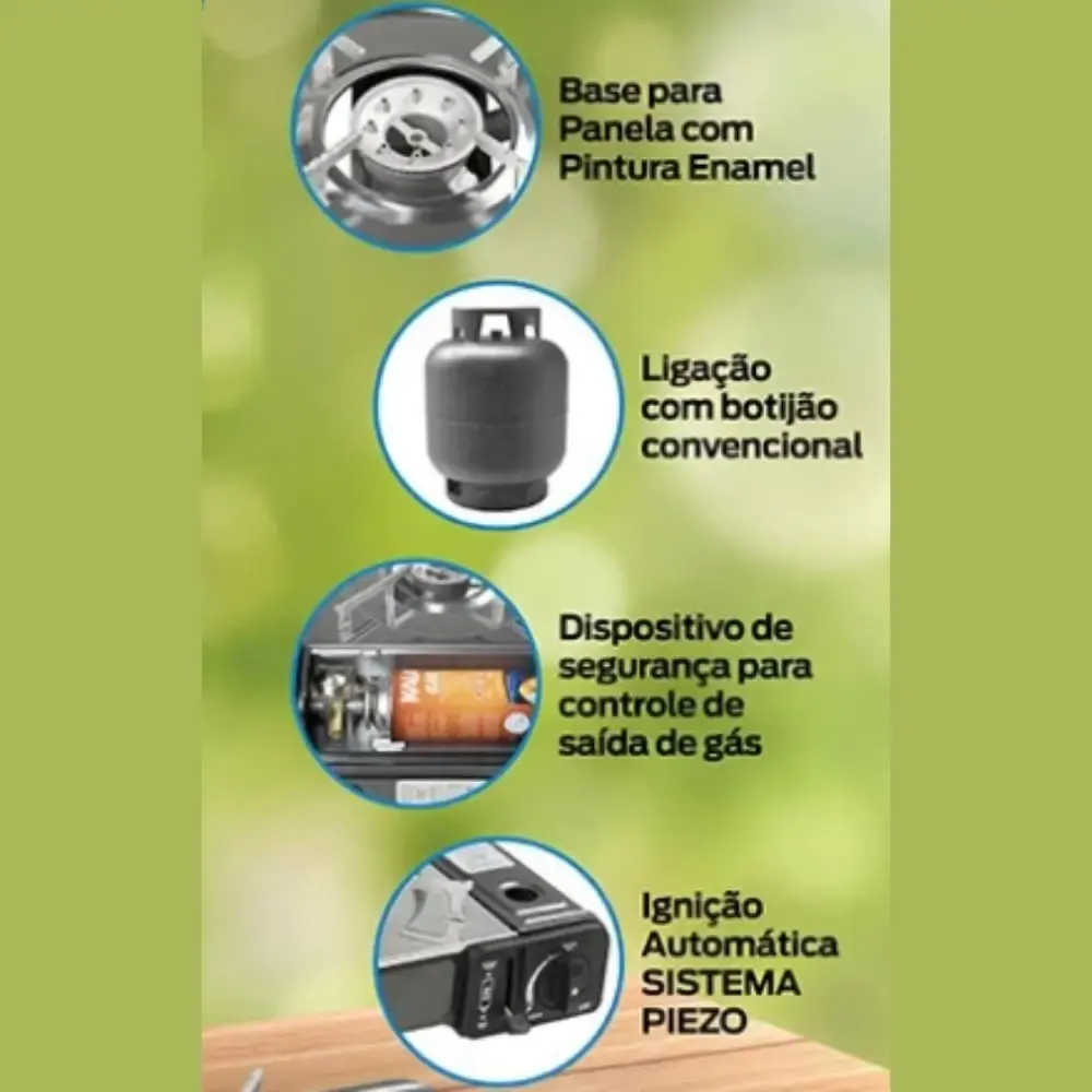 Fogareiro Portátil a Gás 2.3 kW Duas Bocas Acendimento Automático Trail Duo KALA — fotografia 9