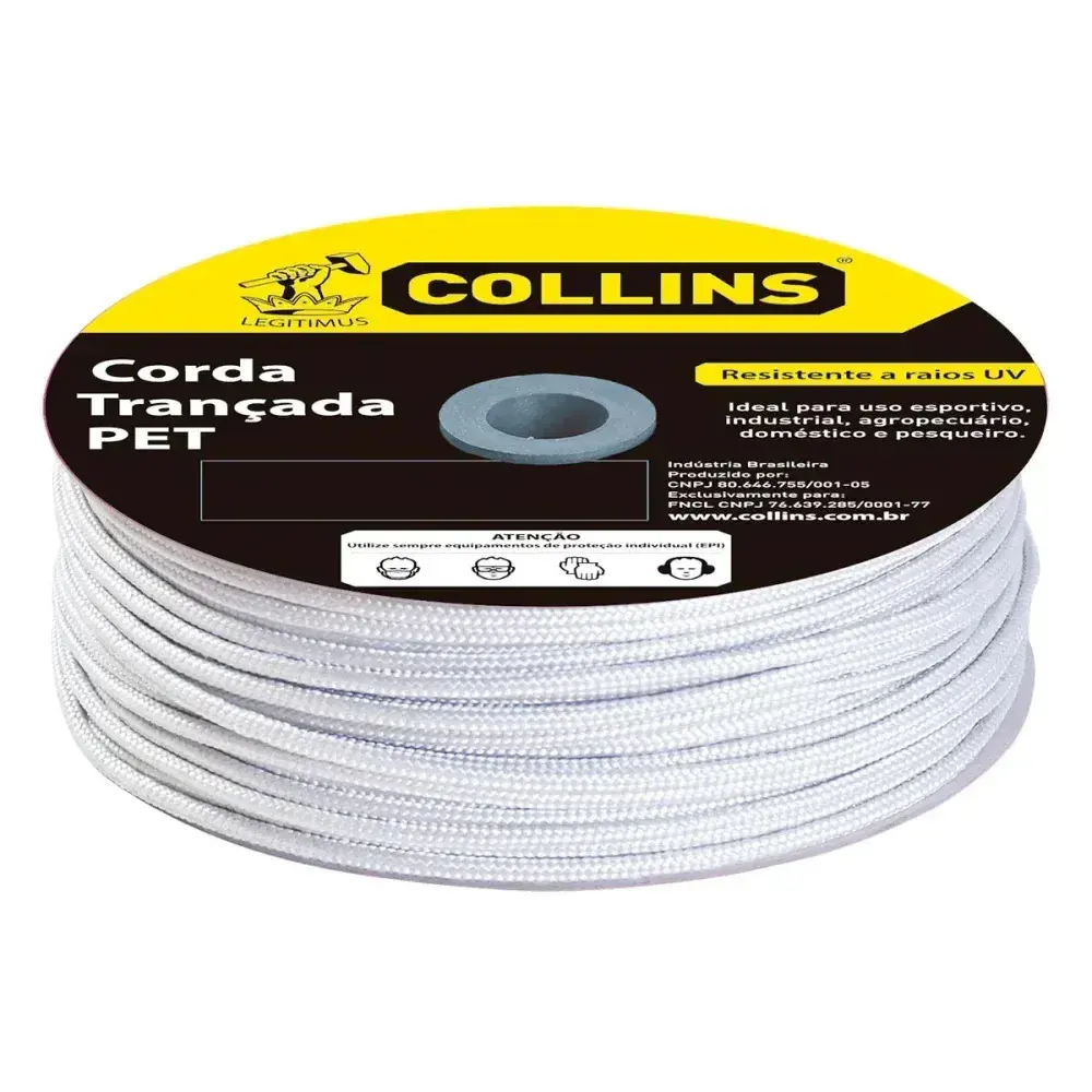 Corda pet trançada 220M/ 4MM branca Collins — fotografia 2