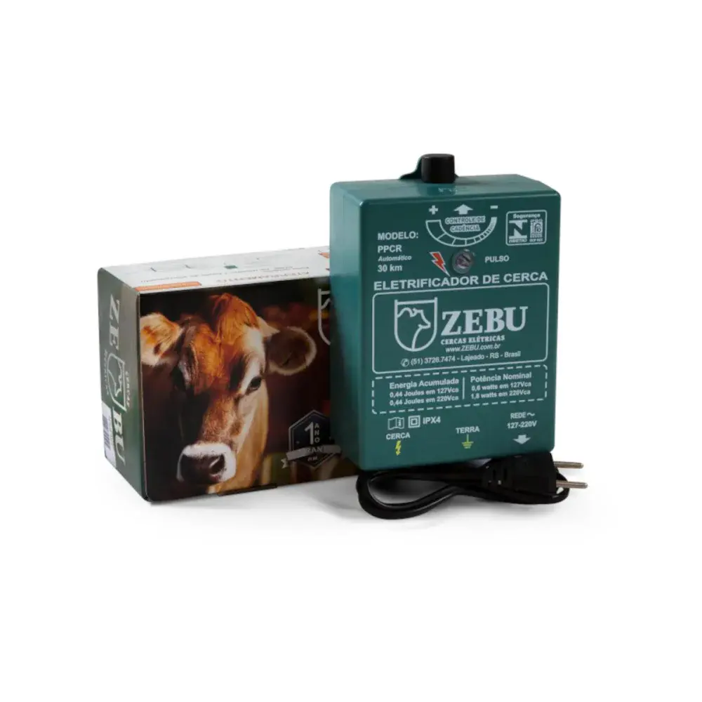 Eletrificador de cerca 2.100 metros bivolt ppcr Zebu