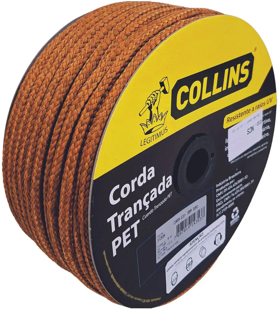 Corda pet trançada 12MM x 73M ouro Collins — fotografia de referência