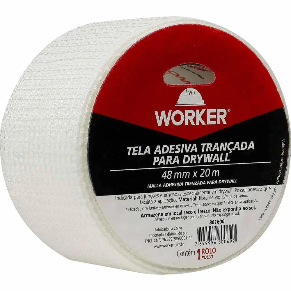 Tela adesiva para drywall trançada 48MMX20M Worker — fotografia 4