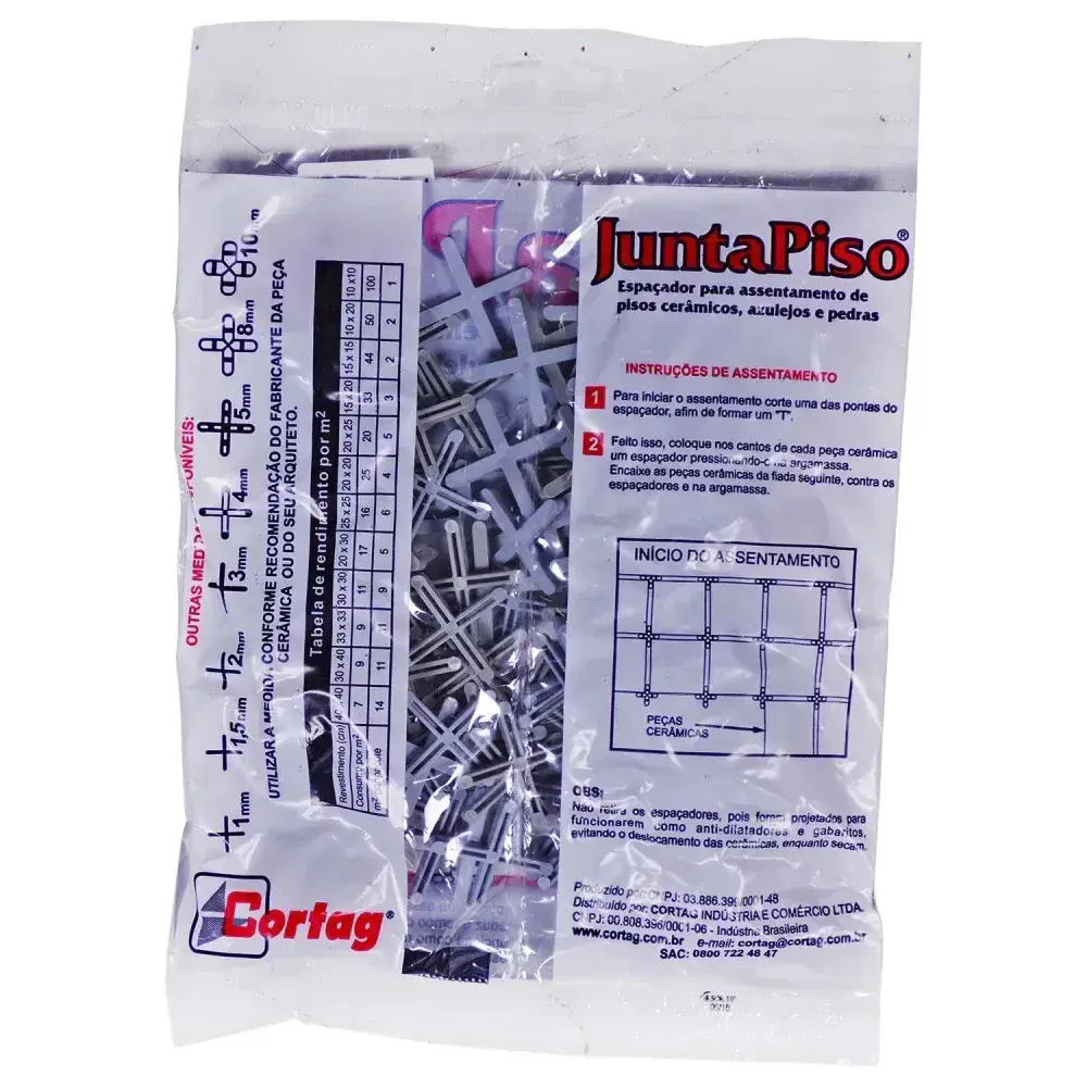 Espaçador de junta de piso 3MM 100 peç cinza Cortag — fotografia 4