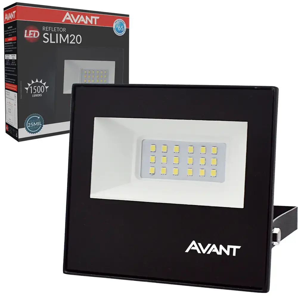 Refletor led 20W projetor slim 6500K Avant — fotografia de referência