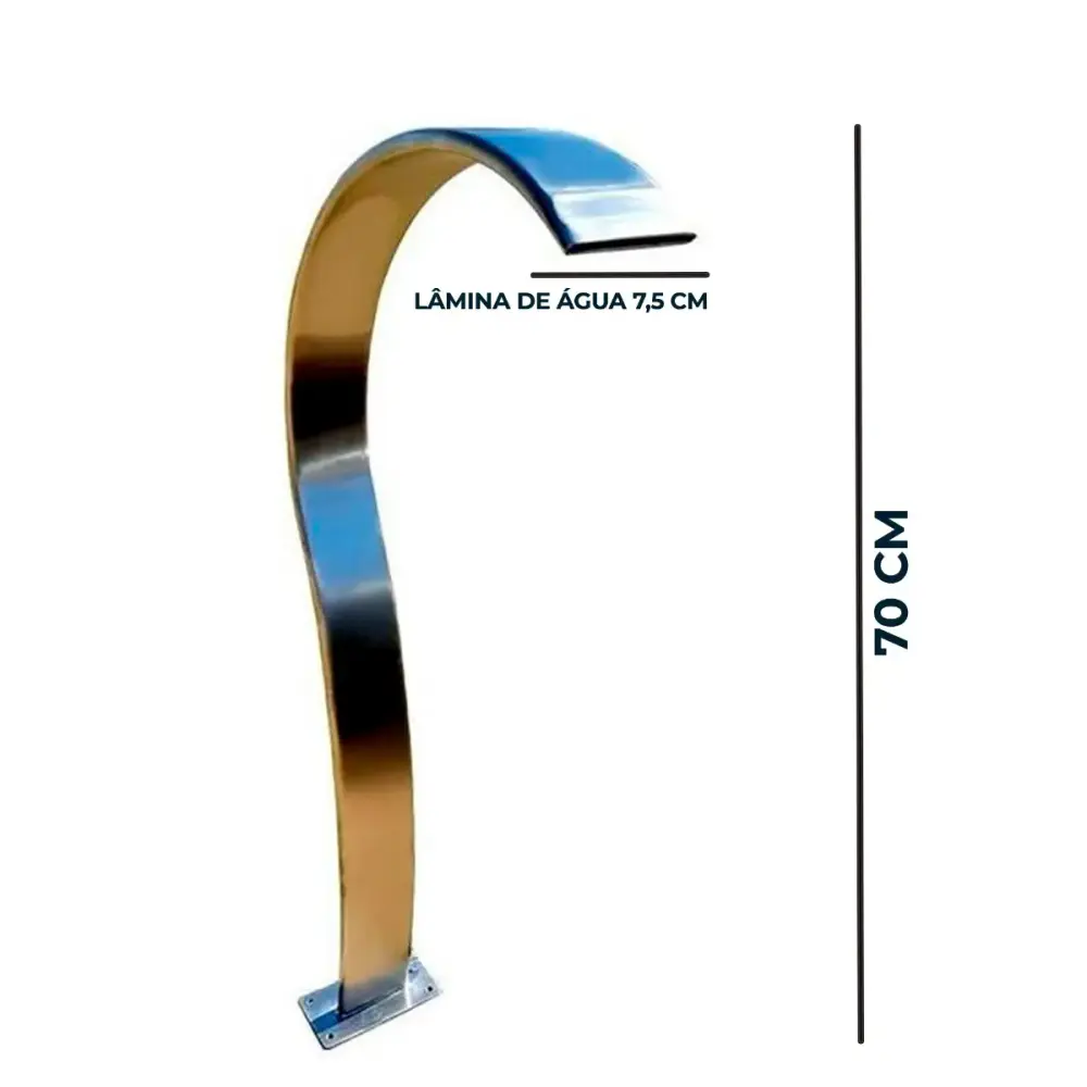 Cascata Slim para Piscina 70 x 7.5 CM Aço Inox EVALD — fotografia 2