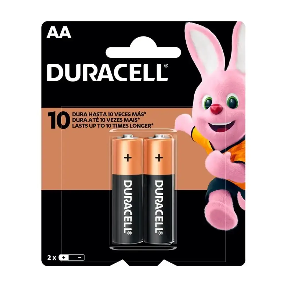 Pilha palito AA-2 alcalina 2 peças Duracell