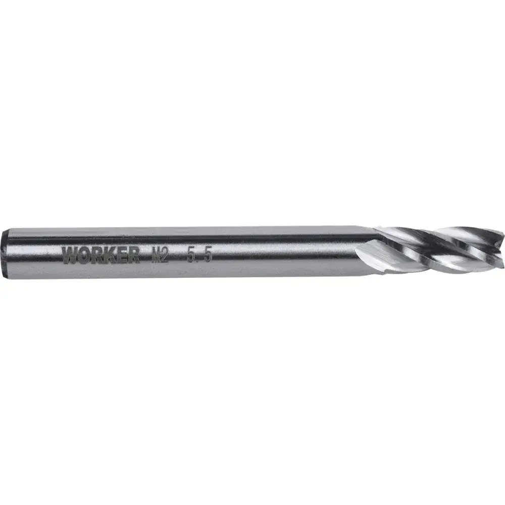 Fresa de topo reto aço rápido 5,5MM haste 6MM Worker — fotografia 6