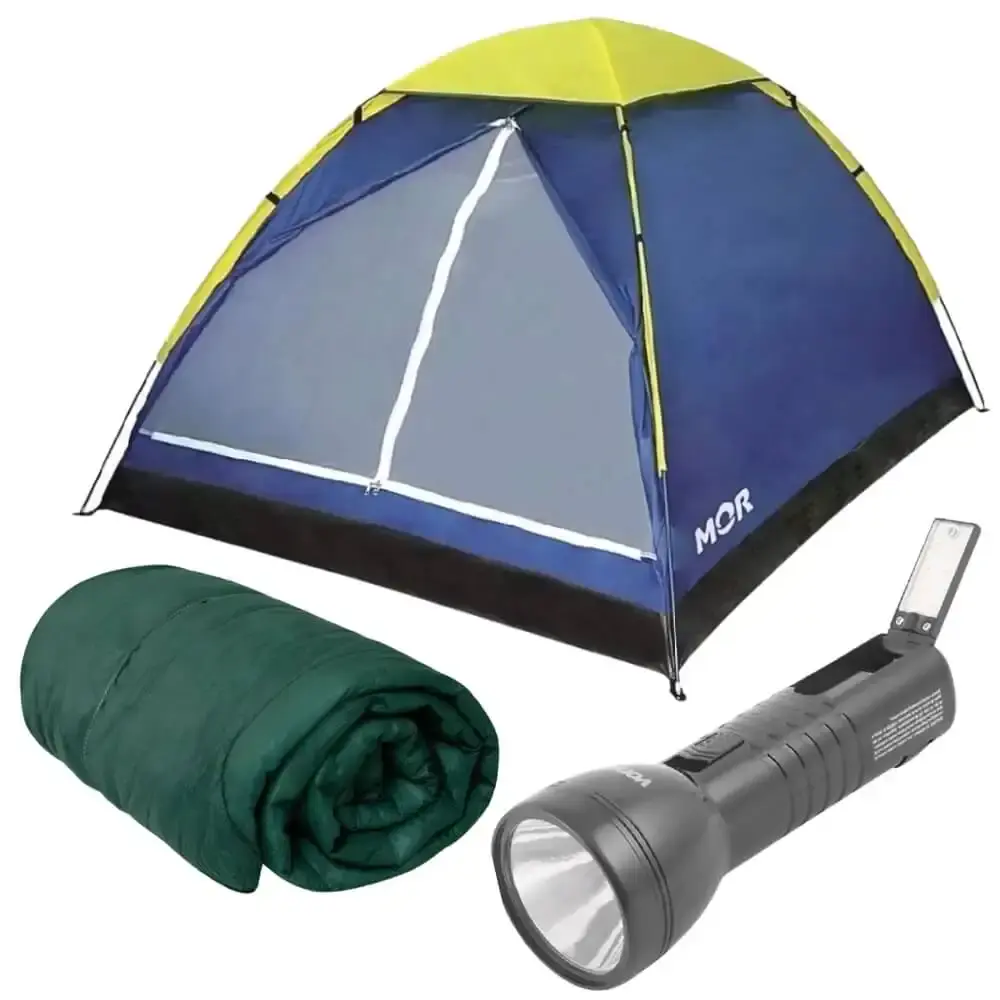 Barraca Camping até 4 Pessoas com Saco de Dormir MOR e Lanterna VONDER — fotografia 2