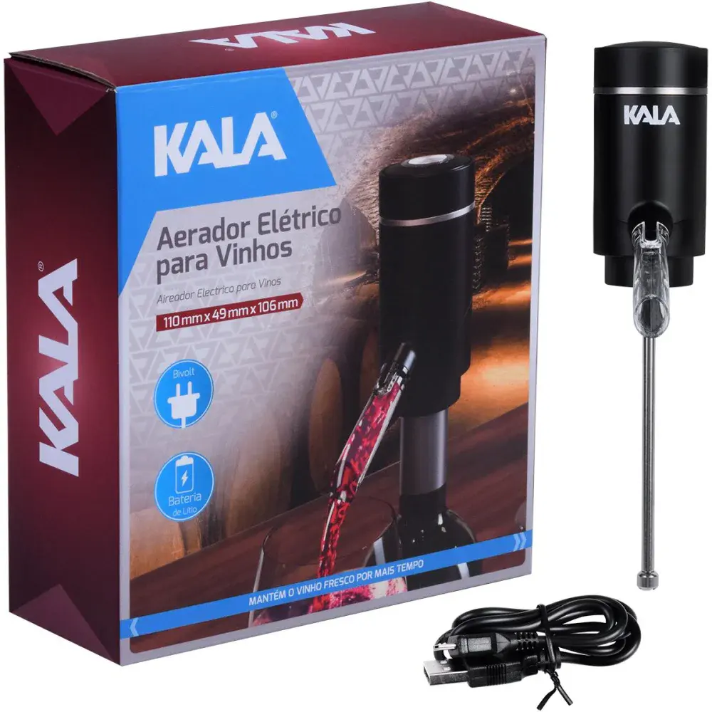 Aerador de vinho elétrico tubo retrátil usb Kala — fotografia de referência