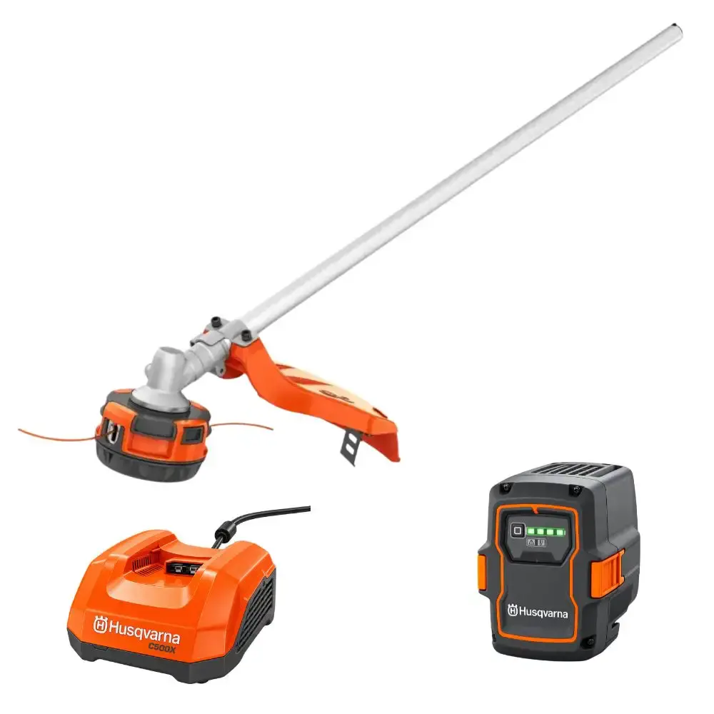 Implemento roçadeira TA320 carregador rápido 40-C500X 12A e bateria B220X 36V 6AH Husqvarna — fotografia de referência